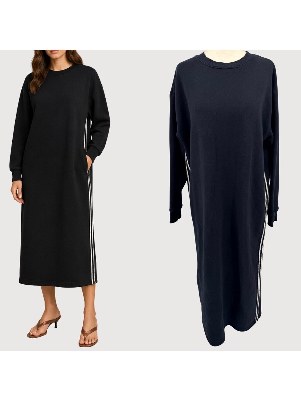 B:MING by BEAMS Side Stripe Fleece Maxi Dress O/S